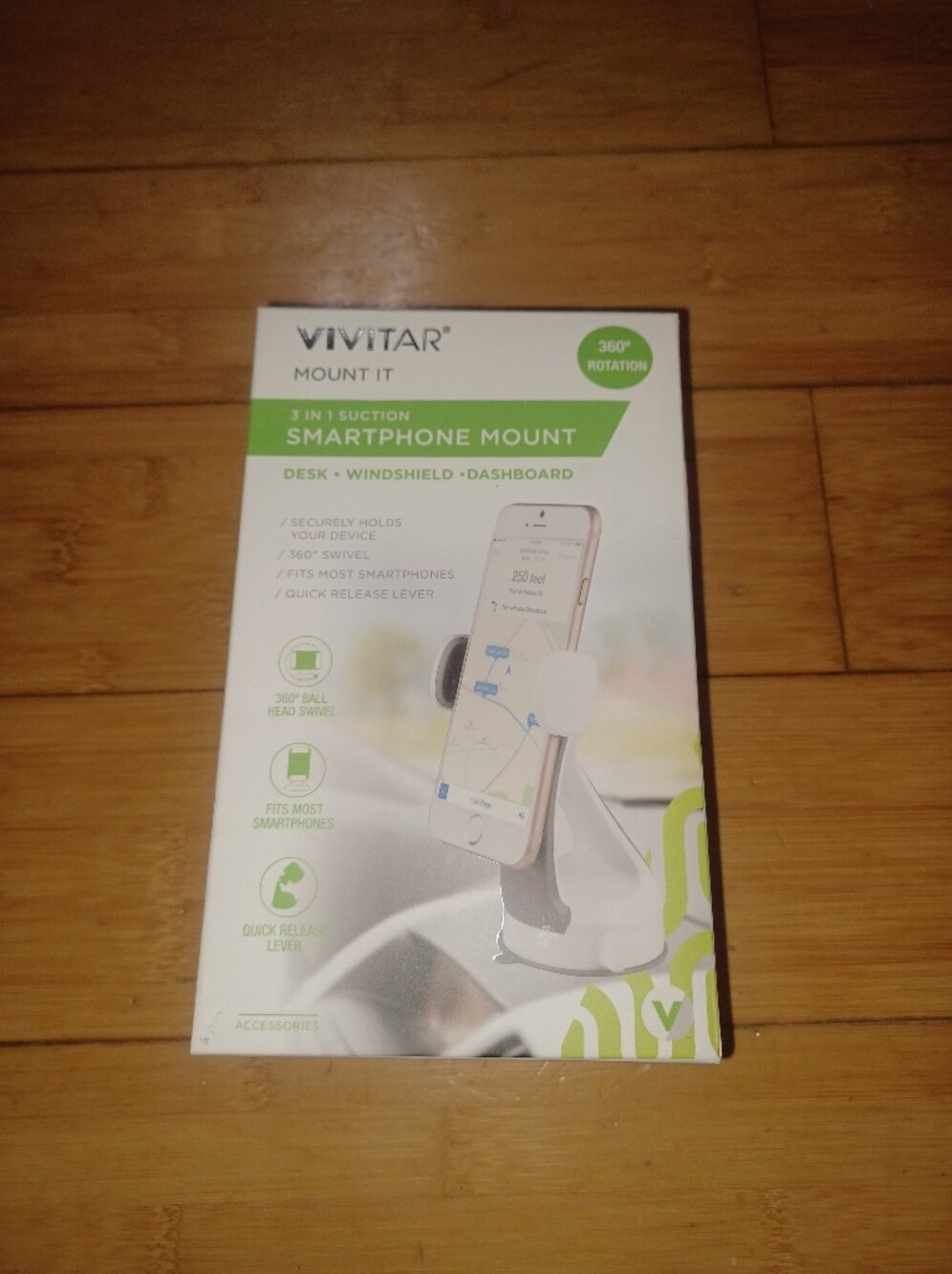 Vivitar White 3-in-1 Smartphone Mount - Desk, Windshield & Dashboard
